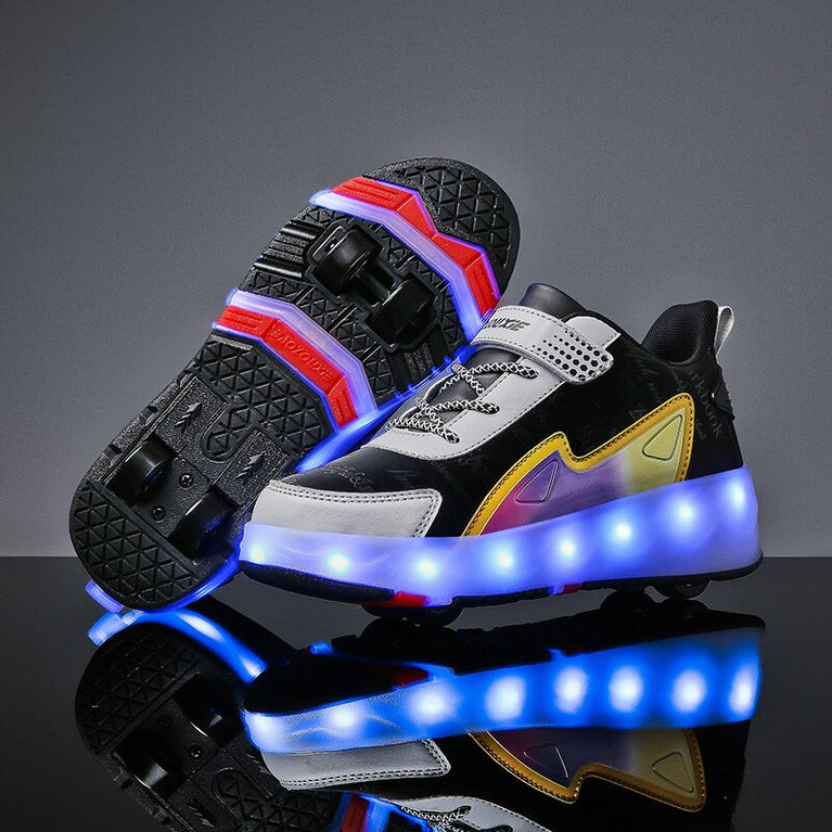 Neue USB Schuhe mit Rollen für Jungen und Mädchen, LED Licht