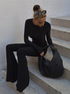 Black Sexy Backless Damen Jumpsuit