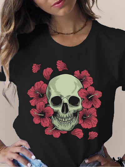 Casual Damen Shirt mit Skull Butterfly Motiv oder auch anderen Motiven lieferbar