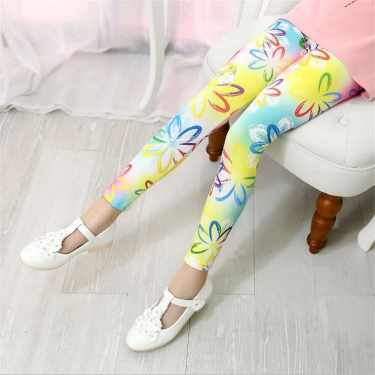 Bedruckte Blumen Leggings für Mädchen