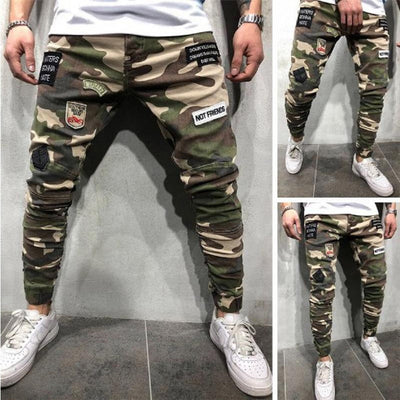 Camouflage Denim Jeans für Herren