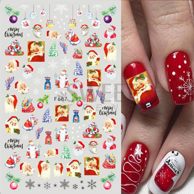 Winter Snowy Nails Art Design