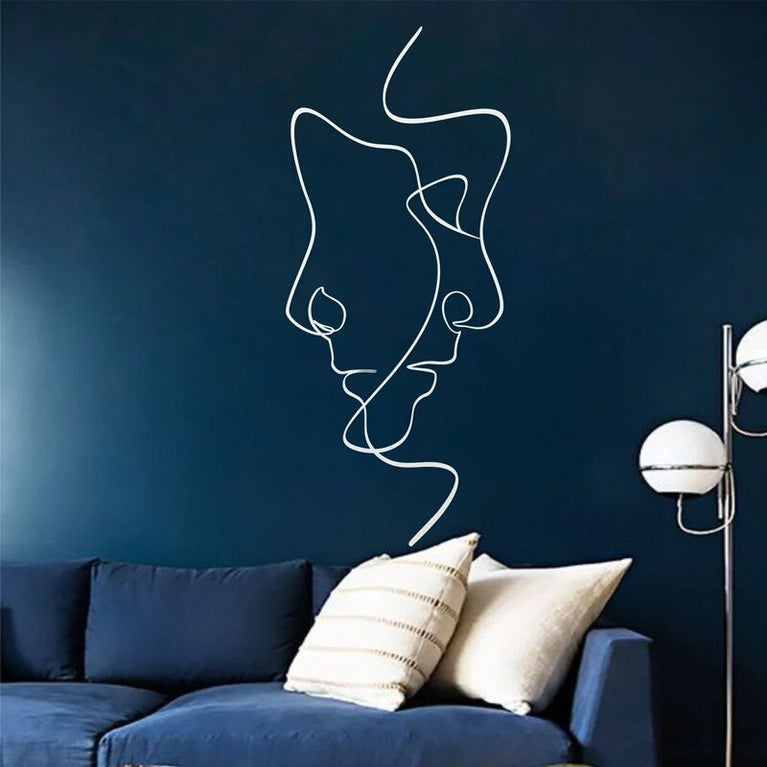 Nordic Face Art Silhouette aus Metall/ Wahre Liebe Wandkunst