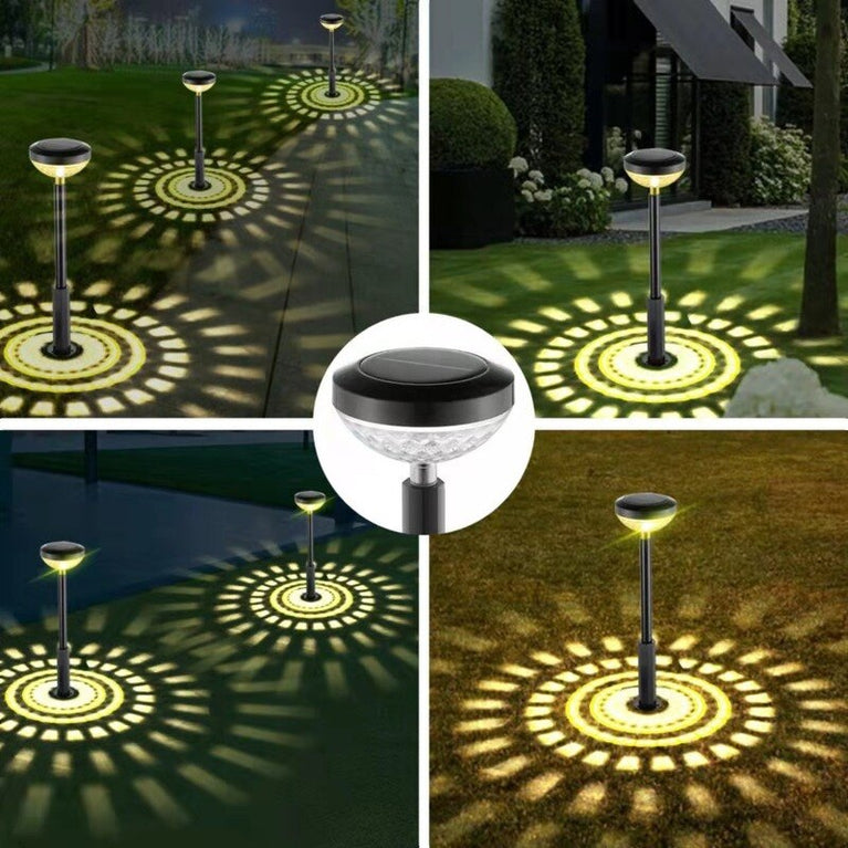 Gartenleuchten Solar-LED-Licht im Freien wasserdichte RGB-Farbwechsel-Solarweg-Rasenlampe für Gartendekor-Landschaftsbeleuchtung