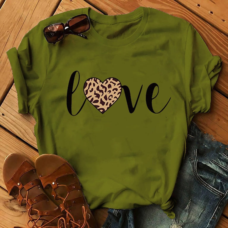 Love Print T-Shirt für Damen