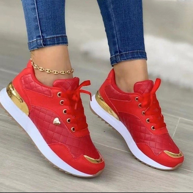 Damen Sneakers mit Gold Aplikation