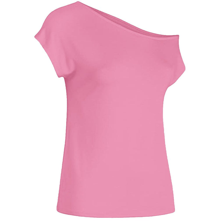 Modisches One Shoulder Kurzarm T-Shirt für Damen