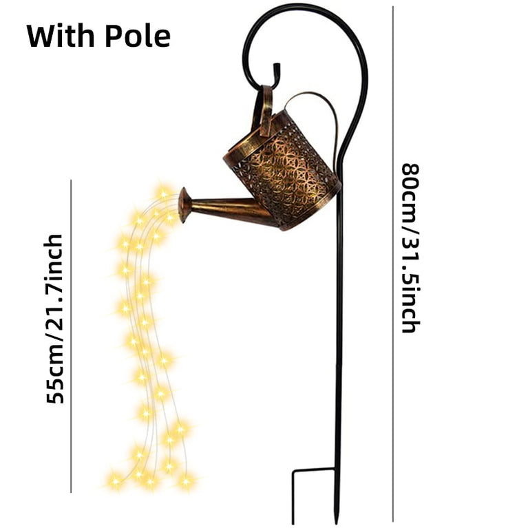 Solar-Gießkanne zum Aufhängen, Laterne, wasserdicht, Gartendekoration, Metall, Retro-Lampe