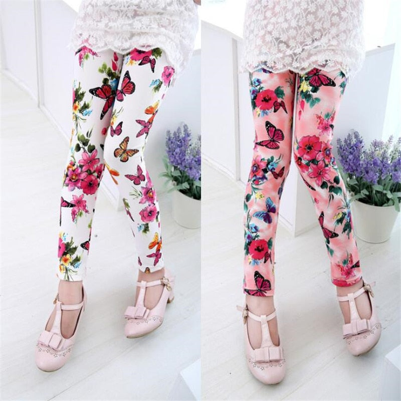 Bedruckte Blumen Leggings für Mädchen