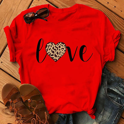 Love Print T-Shirt für Damen