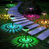 Gartenleuchten Solar-LED-Licht im Freien wasserdichte RGB-Farbwechsel-Solarweg-Rasenlampe für Gartendekor-Landschaftsbeleuchtung