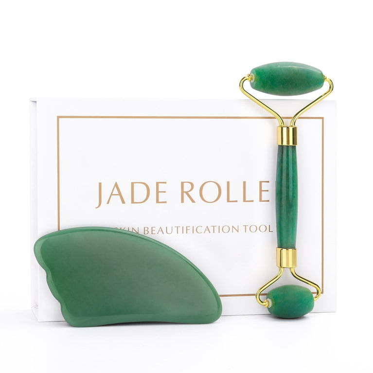 Jade Roller Gesichtsmassagegerät für Gesicht und Körper