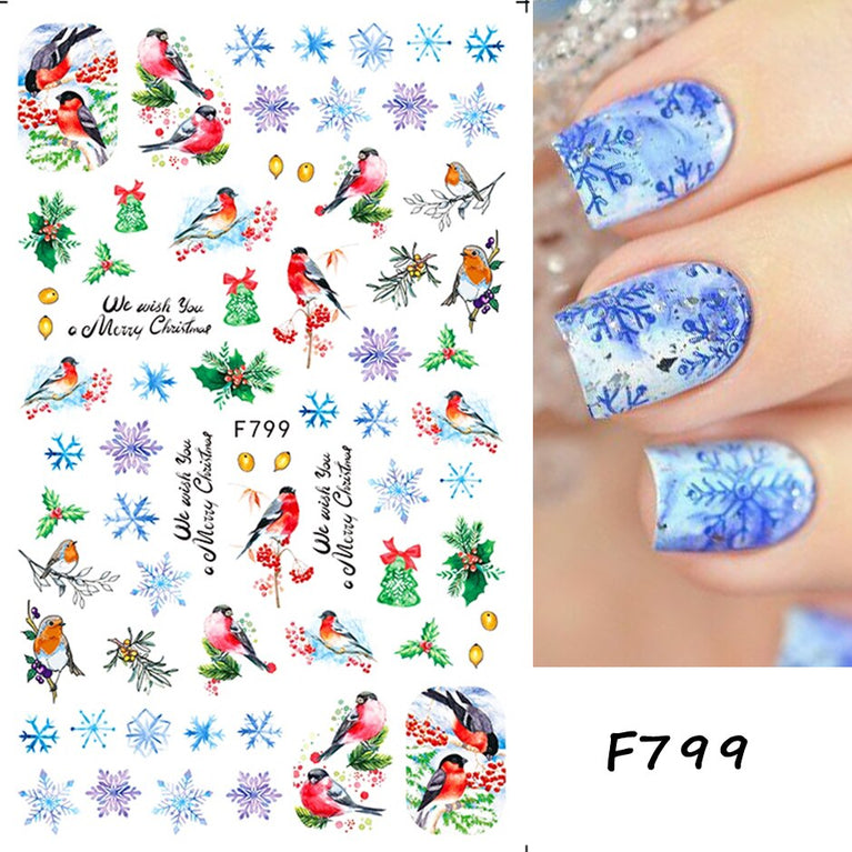 Winter Snowy Nails Art Design