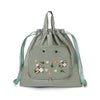 Damen-Schulter-Rucksack mit Kordelzug und Blumenmuster