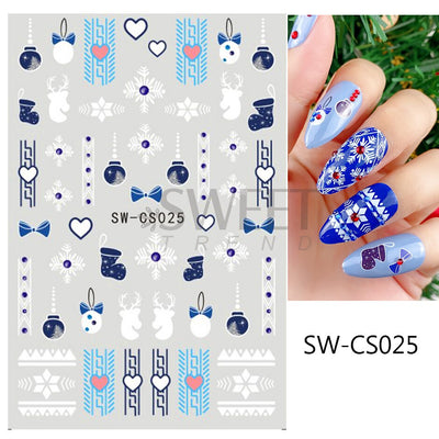 Winter Snowy Nails Art Design