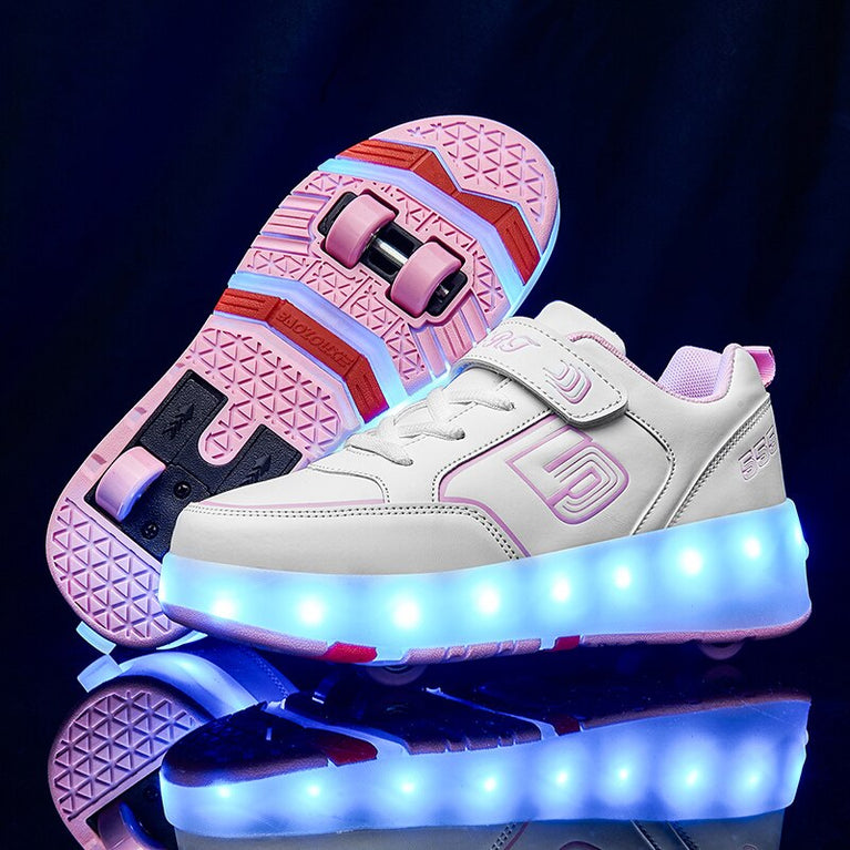 Neue USB Schuhe mit Rollen für Jungen und Mädchen, LED Licht