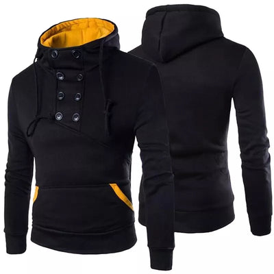 Schicker Herren Hoodie mit Knopfapplikation