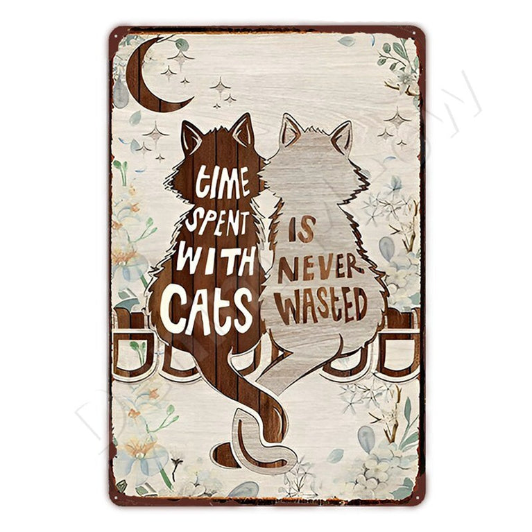 Funny Cat Vintage Metall Blechschild Wanddekoration