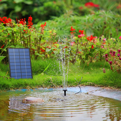 2,5-W-Solarbrunnenpumpe mit 6 Düsen und 4-Fuß-Wasserrohr, solarbetriebene Pumpe für Vogeltränke, Teich, Garten und andere Orte