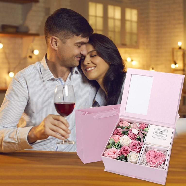 Ewige Rose Handgemachte Seifenblume Valentinstag Kreative Geschenkbox Präsentbeutel Geburtstagsfeier Muttertag Freundin Frauen Geschenke