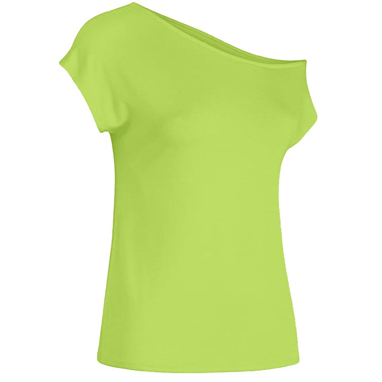 Modisches One Shoulder Kurzarm T-Shirt für Damen