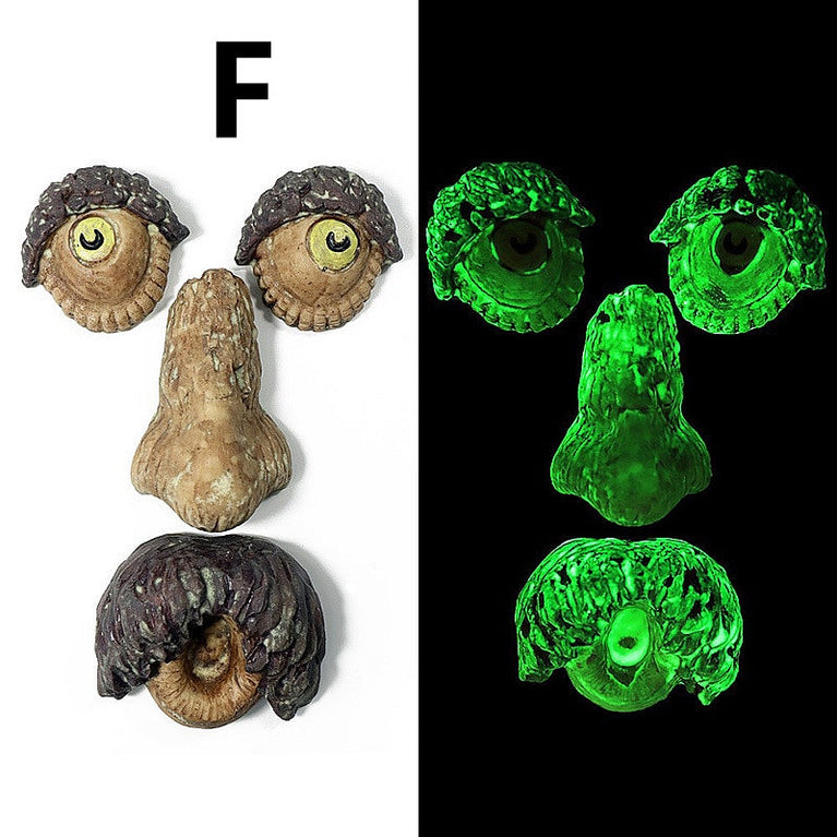 Lustige Gesichts-Baumskulptur in verschiedenen Varianten