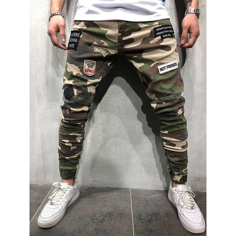 Camouflage Denim Jeans für Herren