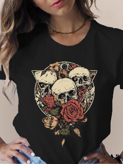 Casual Damen Shirt mit Skull Butterfly Motiv oder auch anderen Motiven lieferbar