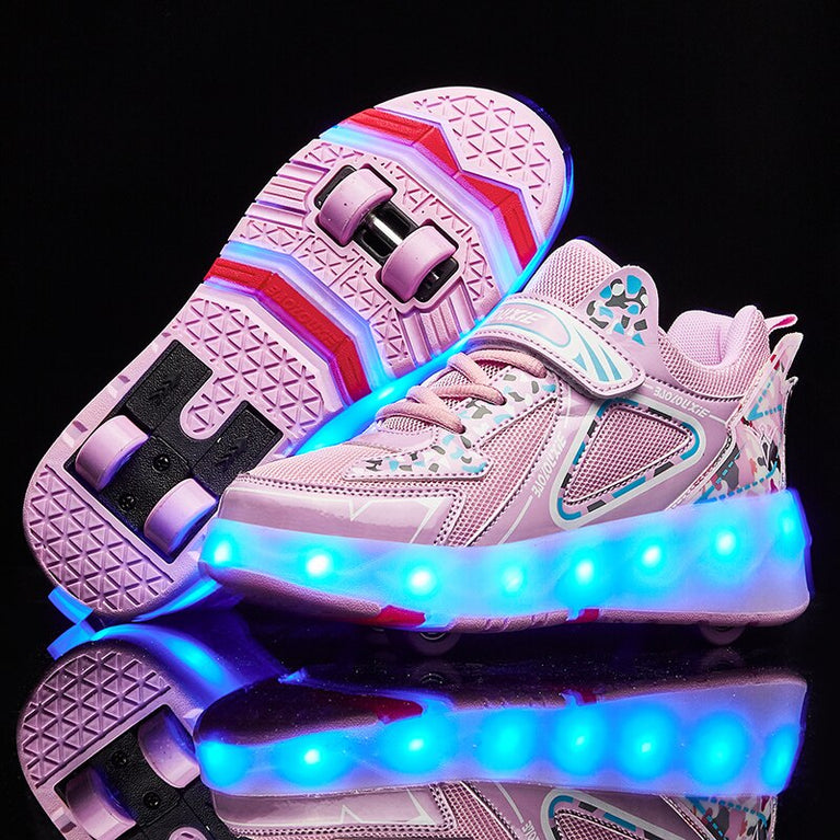 Neue USB Schuhe mit Rollen für Jungen und Mädchen, LED Licht