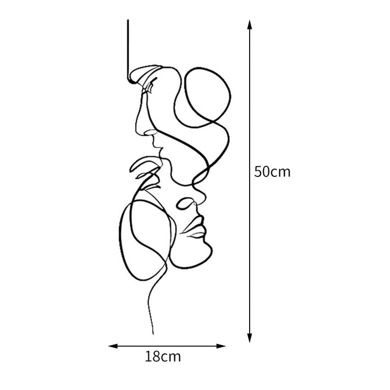 Nordic Face Art Silhouette aus Metall/ Wahre Liebe Wandkunst