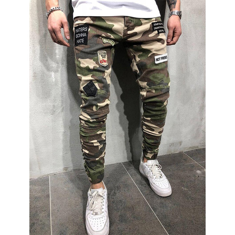 Camouflage Denim Jeans für Herren