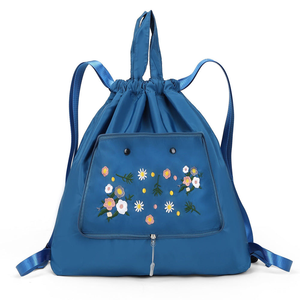 Damen-Schulter-Rucksack mit Kordelzug und Blumenmuster