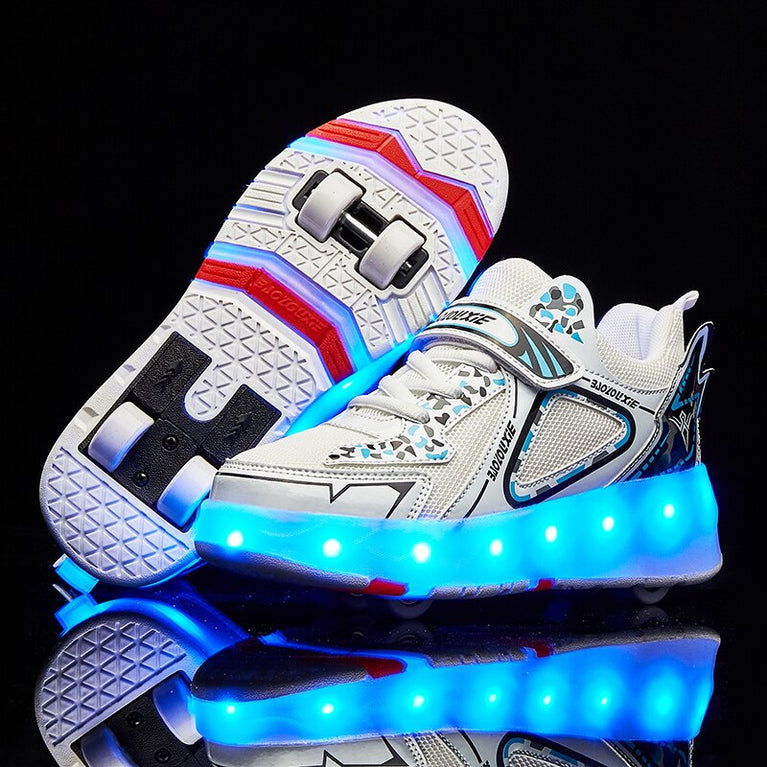 Neue USB Schuhe mit Rollen für Jungen und Mädchen, LED Licht