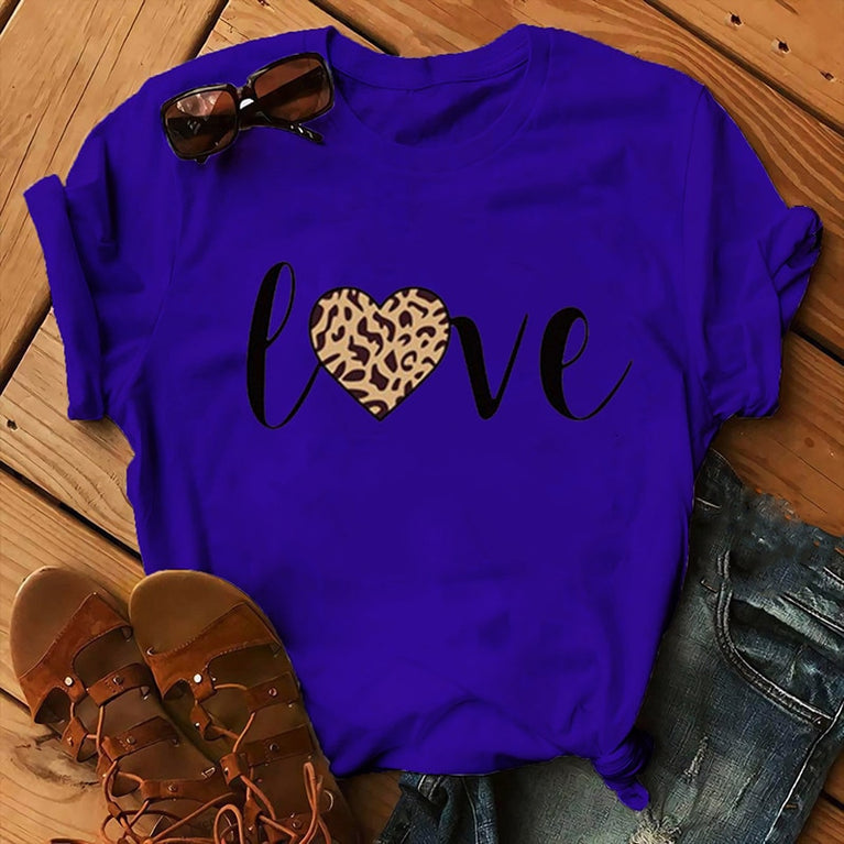 Love Print T-Shirt für Damen