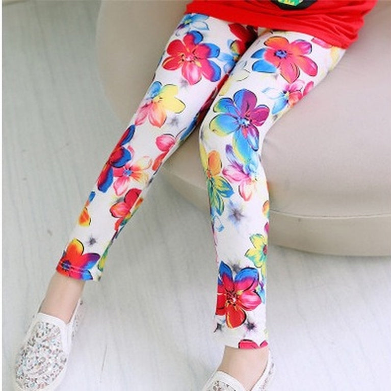 Bedruckte Blumen Leggings für Mädchen