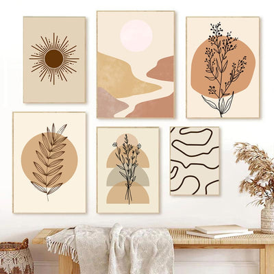 Abstrakte Linien Botanische Boho Poster