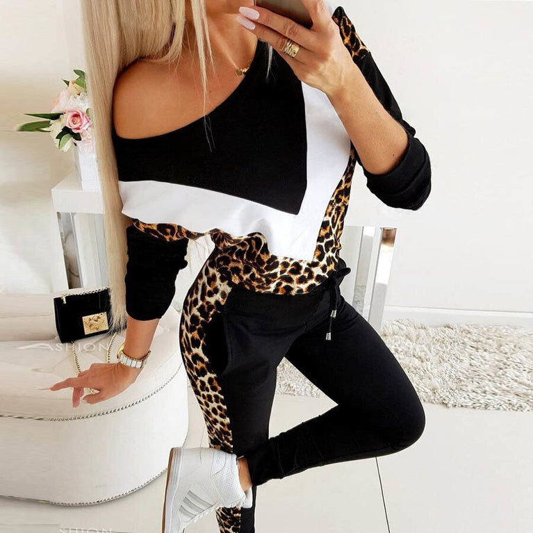 Damen Trainingsanzug in Leopardenlook