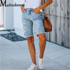 Damen Jeans Shorts mit zerrissene Effekte