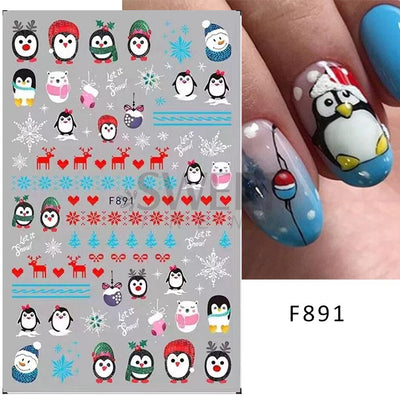 Winter Snowy Nails Art Design