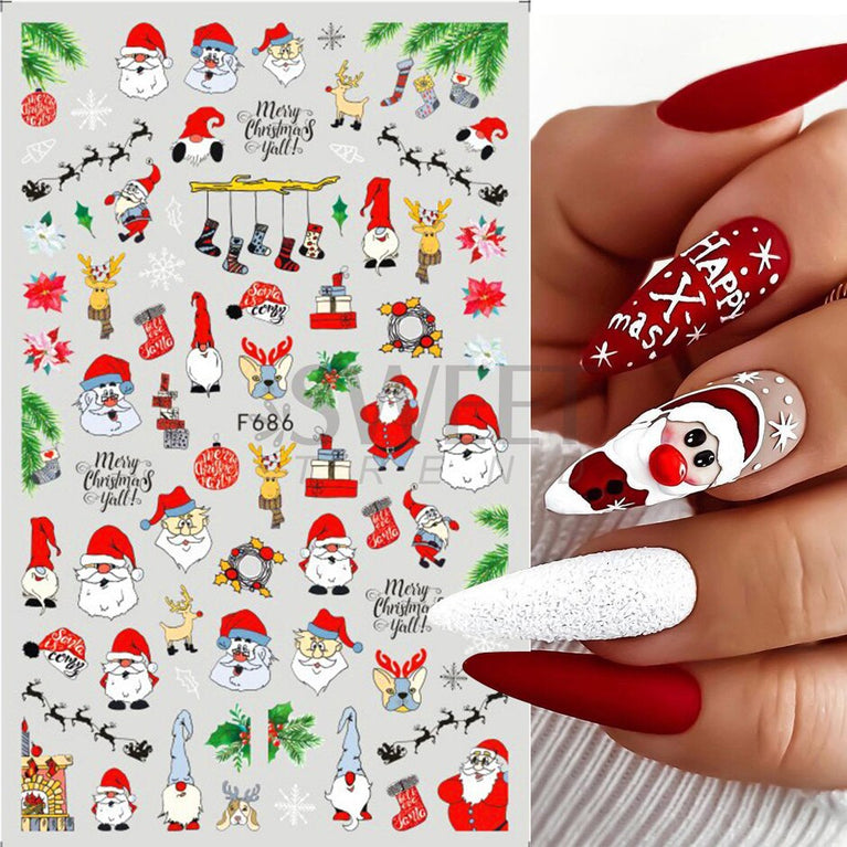 Winter Snowy Nails Art Design