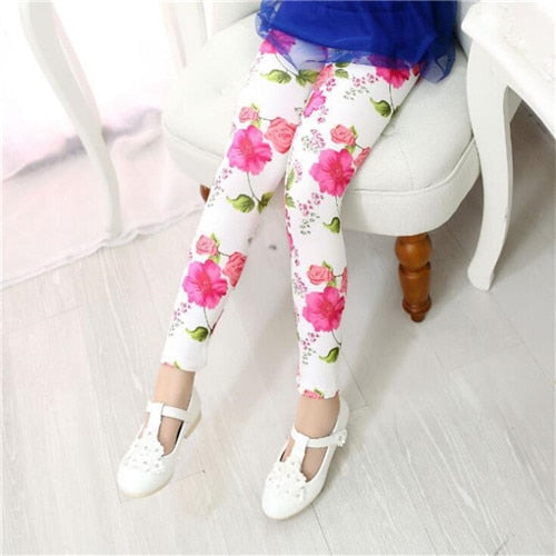 Bedruckte Blumen Leggings für Mädchen