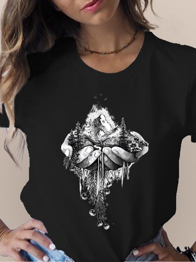 Casual Damen Shirt mit Skull Butterfly Motiv oder auch anderen Motiven lieferbar