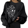 Skull Skeleton Print Oversize Damen Sweatshirt