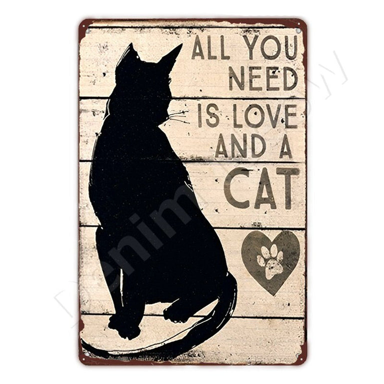 Funny Cat Vintage Metall Blechschild Wanddekoration