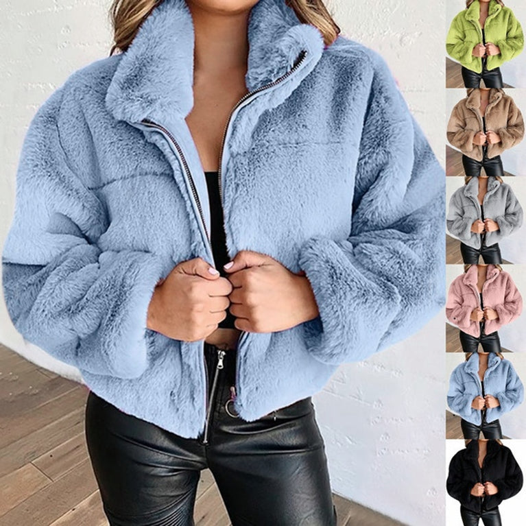 Kurze Damen Teddyjacke