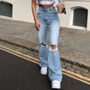 Trendige Damen-Schlag-Jeans in 3 Farben