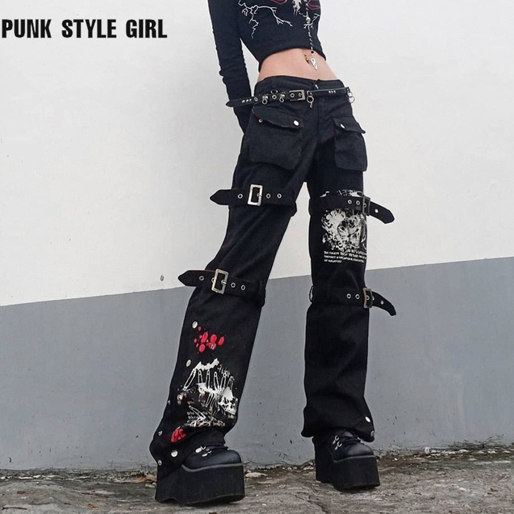 Damen Baggy Hose in Gothic Style