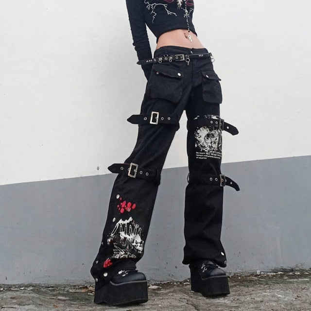 Damen Baggy Hose in Gothic Style