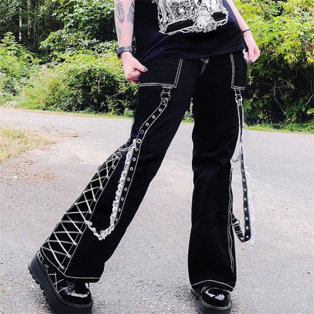 Damen Baggy Hose in Gothic Style